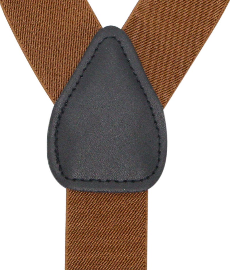 Timiot Y Back Button 1.4" Suspenders for Men with Stylish Leather Button Ends(Coffe) - Image 2